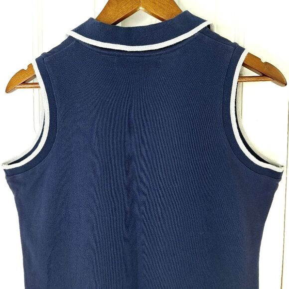 Carolyn Taylor Navy Blue Sleeveless Mini Polo Tennis Dress Vintage Retro Sz S - Picture 6 of 11